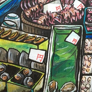 Original Painting: Tsukiji Fish Market
