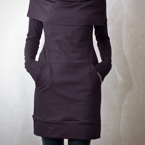 Eggplant Cowl Neck Pocket Tunic - ONLY 1 MORE AVAILABLE