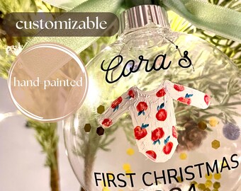 Custom Onesie Ornament: Hand-Painted Baby's First Christmas Keepsake
