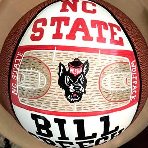 Custom Hand Painted Basketball, Personalized, Hand Made NBA Decor, College Basketball Fan, Team Basketball Coach Gift, NCAA Sports Team