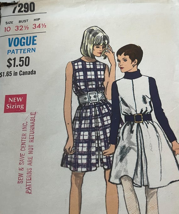 Vogue No. 7290 Culotte Dress or Jumper Previously Loved Patterns Size 10 Bust 32.5 Hip 34.5