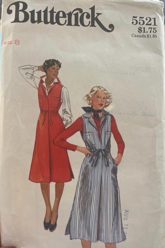 Butterick Size 8 Previously Loved Jumper Size 8 Circa 1970s