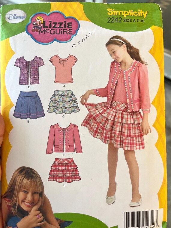 Disney’s Lizzie McGuire Simplicity Girls Size A 7 - 16 skirt, shirt,and  jacket