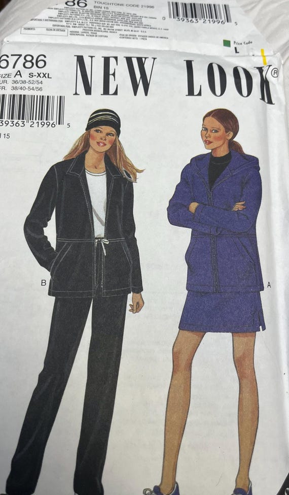 New Look Uncut Patterns Jacket and Pants Five Sizes : Size A Sm / Med / LG / XL / XXL