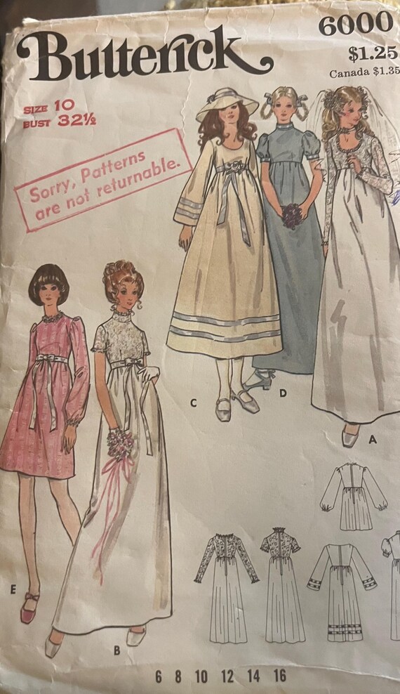 Butterick Vintage  Bridal Dress Pattern Previously Loved