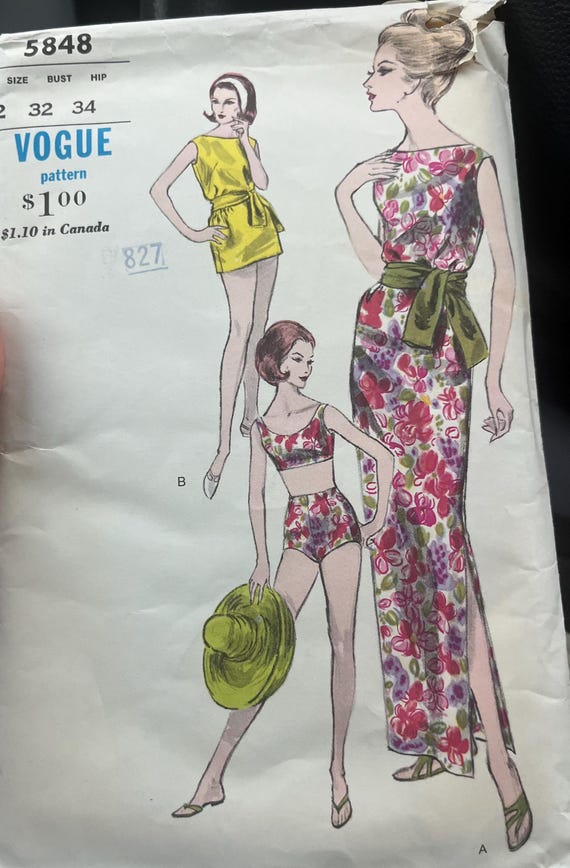 Rare Vintage 1940s / 1950s Vogue Bed Jacker Pattern Mid-Century Vogue Small No 7522