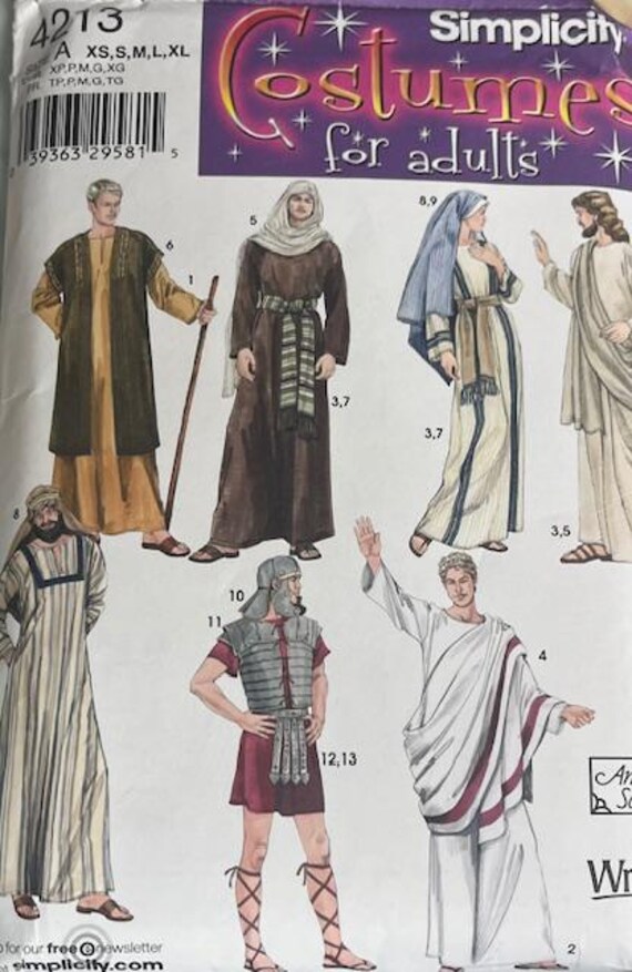 Simplicity Costumes for Adults 4213 Partially Cut Size A XS, S, M, L, XL