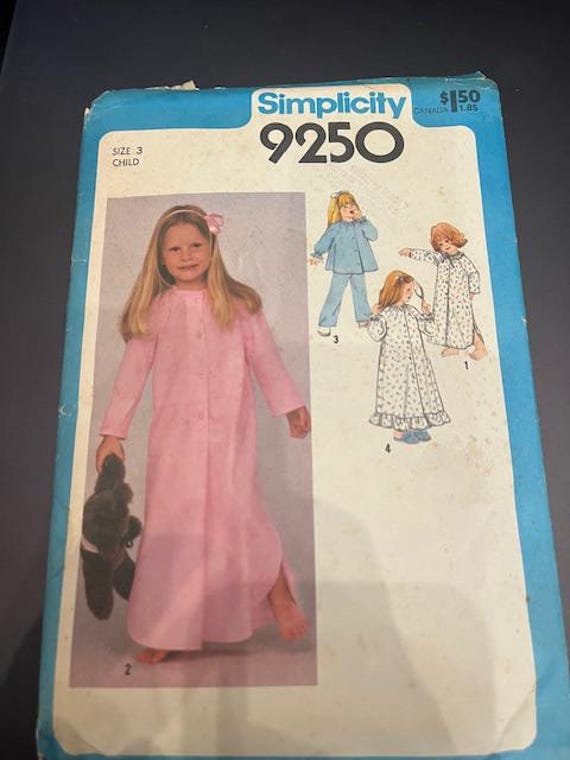 Vintage Uncut Sewing Pattern Girls Pajamas with Pink Buttons