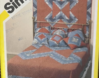 Vintage 1970s bedspread and headboard Uncut Pattern