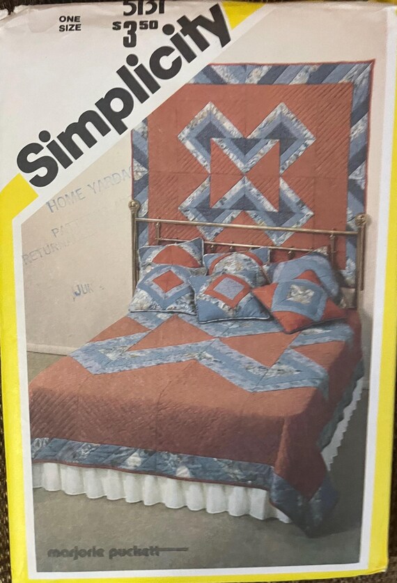 Vintage 1970s bedspread and headboard Uncut Pattern