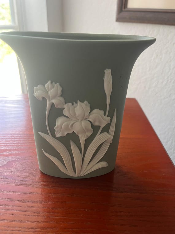 Porcelain Iris vase  made in Taiwan.
