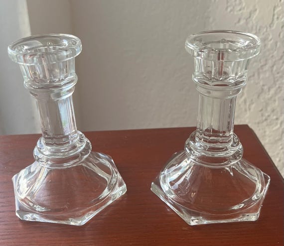 Pair of F.T.D.A 4” Tall Candlesrick Holders for Taper Candles