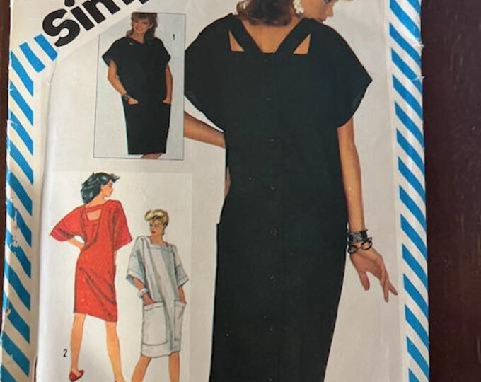 1980s Style Dress Sewing Pattern Simplicity 6215 - Etsy