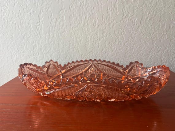 Pink Depression Glass Oblong Dish Art Deco