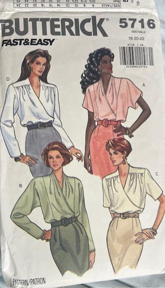 Butterick 5116 Blouse and Skirt Patterns Uncut Size 18 - 20 - 22