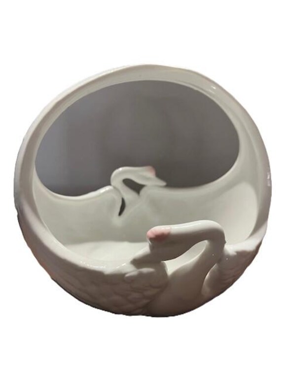 Swan Ceramic Bowl with Handles Perfect Flower Girl Bowl