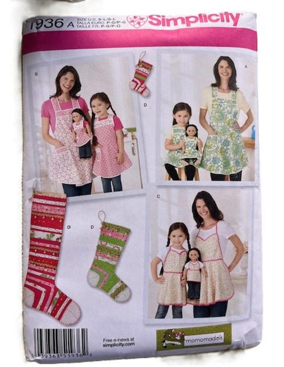 Simplicity 1936 Christmas Stockings Patterns and Apron Patterns