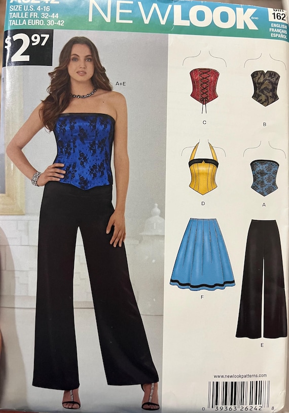 Corset Tops Skirt Pants Uncut Pattern New Look Sizes 4 - 16