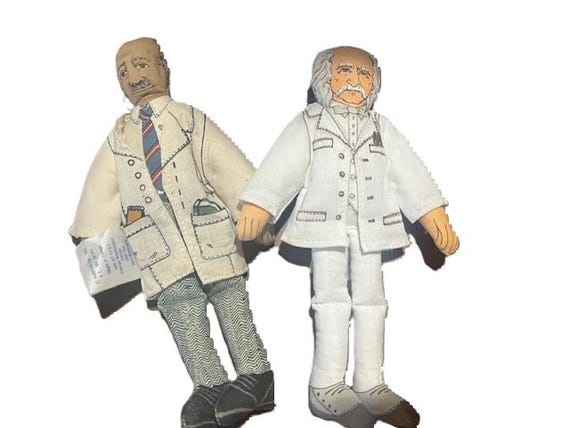 1979 Set of 2 Hallmark Dolls Mark Twain and George Washington Carver