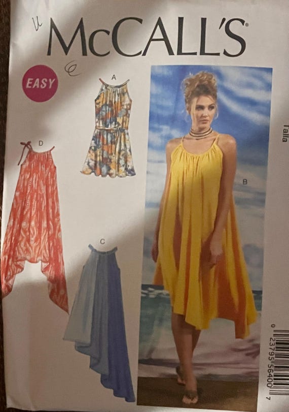 McCalls Resort Dresses Beach Attire Summer Outfits Sizes XS, S, M, L, and XL.