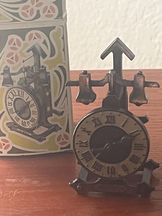 Dollhouse Miniture Clock / Pencil Sharpener w/ Original Box