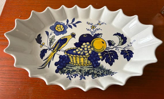 Spode S3274 Blue Bird RARE Serving Bowl Discontinued Pattern, Made in England
