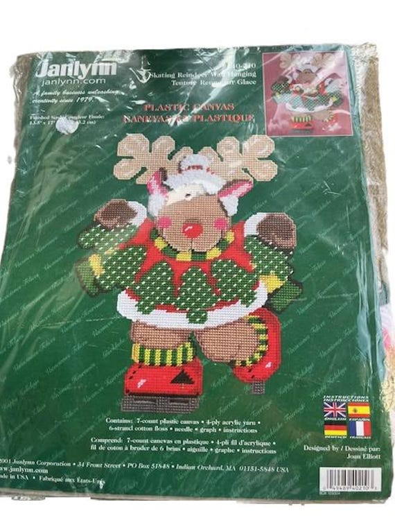 2001 Janlynn Skating Reindeer Wall Hanging No 140-210 Sealed Like New