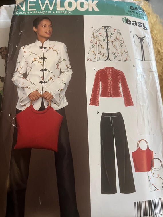 New Look Uncut Asian Inspired Top Pants and Purse Seven Sizes in One (10-22)