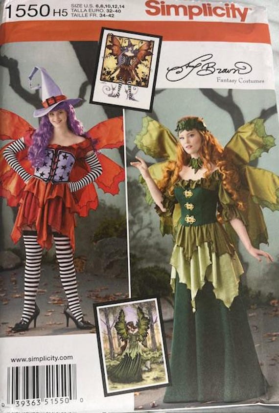 Steampunk Cosplay Fantasy Fairy Simplicity Costumes Ladies Uncut  Size 6-14