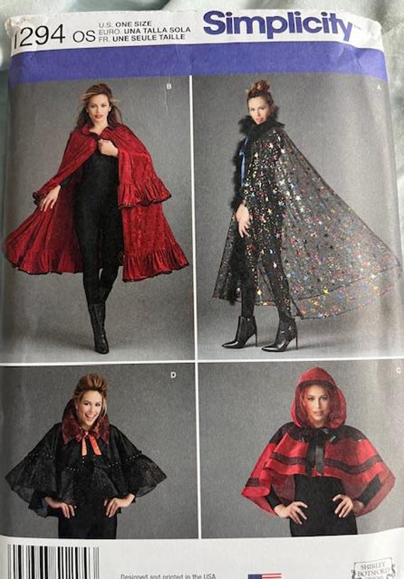Steampunk Cosplay Fantasy Capes Simplicity Costumes Ladies Uncut One Size