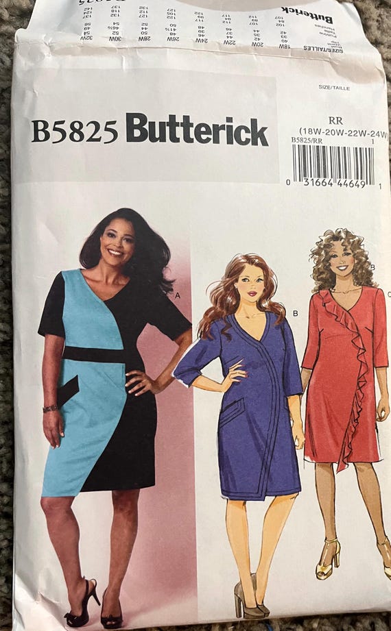 Butterick Dress B5825 Uncut 18w - 29W - 22w - 24W