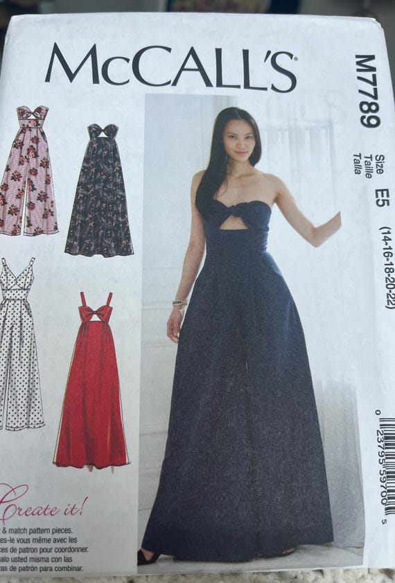 McCall’s Uncut Skirt with Bodice Pants with Bodice Mix and Match Patterns Size 14 - 16- 18-20-22)