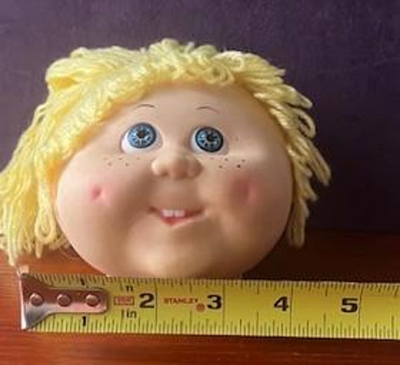 1984 Carlo Toothie Head Blond Yellow Hair Blue Eyes 4" Head