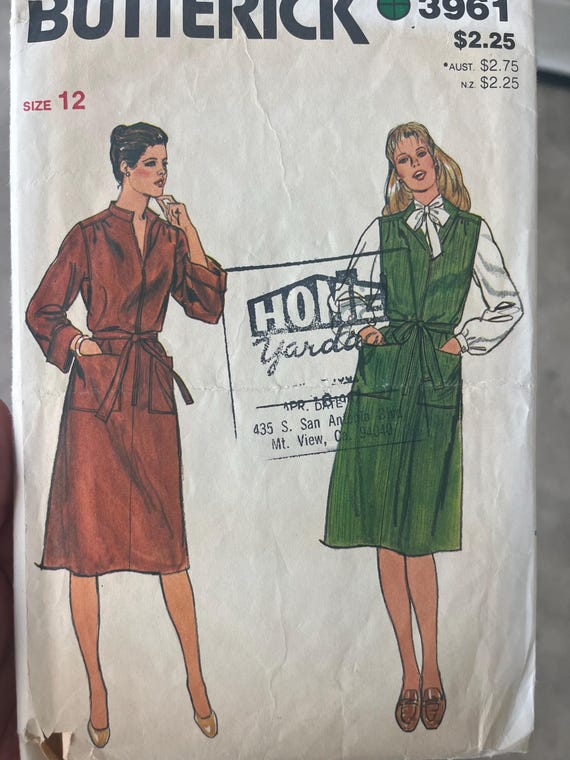 Butterick Size 12 Jumper and Belt Previously Loved Circa 1970s