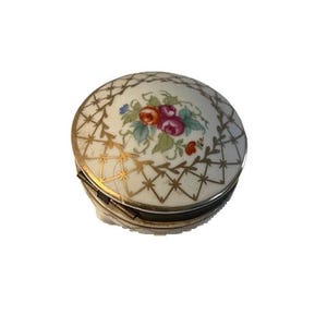 Porcelain Footed Trinket Made by Box Blue Bird Pottery marked and numbered
