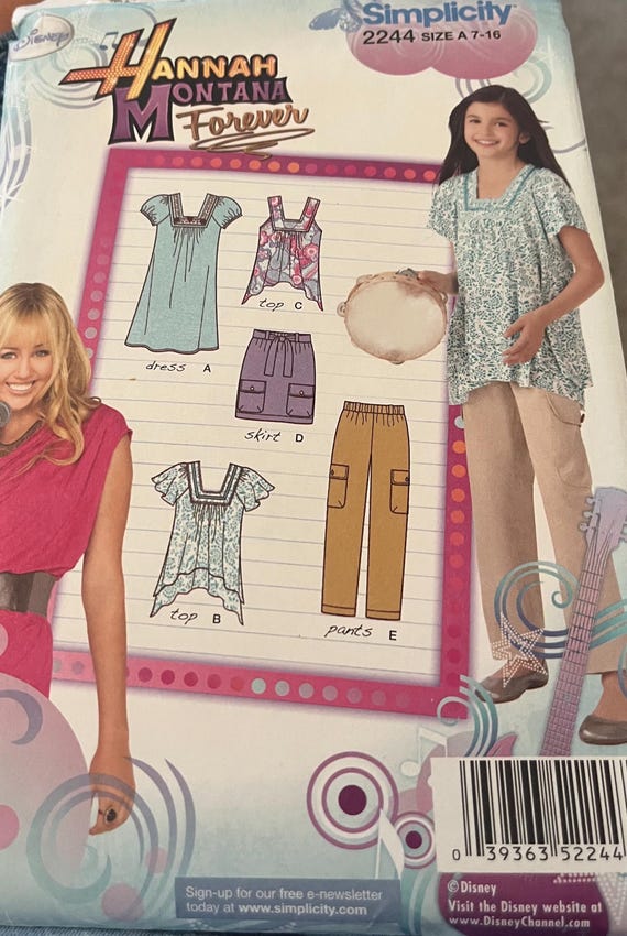 Hannah Montana Forever Girls Simplicity Patterns Size A 7-16