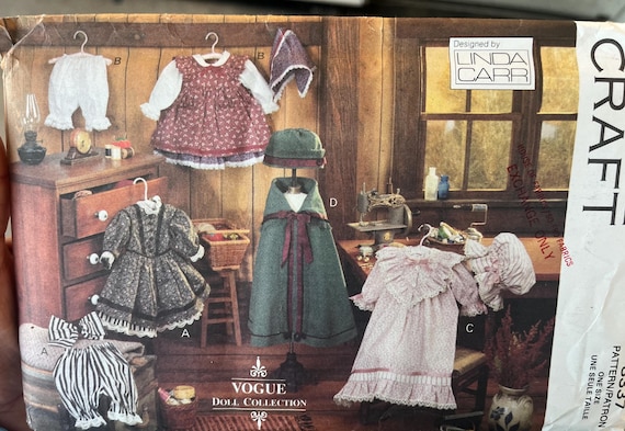 Vogue Craft Early Americana Doll Clothes for 18” Doll Uncut Patterns