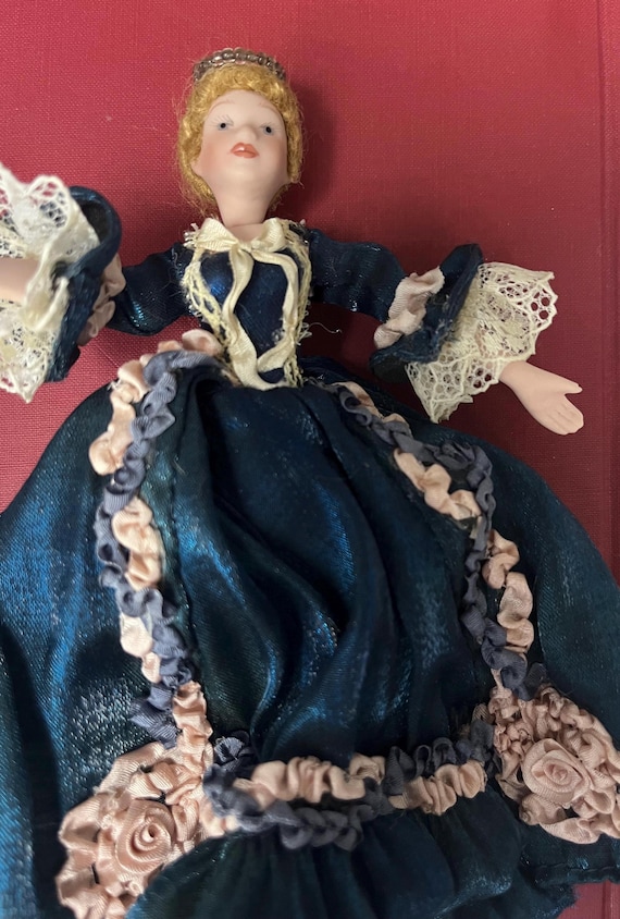 Vintage Victorian Doll 6” Tall - Miniture Doll - Porcelain Head, Hands and Feet