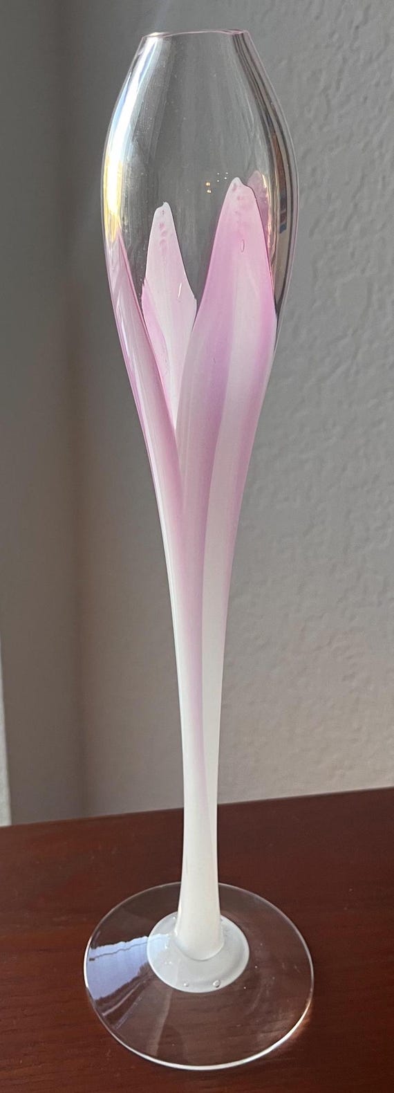 1990 Bud Vase Studio Art Glass Crocus Flower