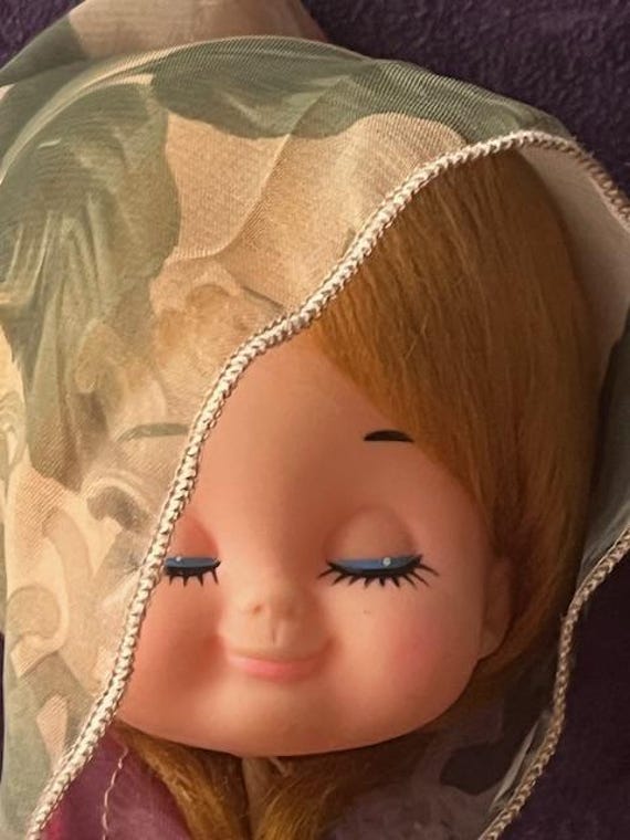 Vintage Jestia Doll Head 1960s with Scarf and Original Tag RARE No. 231