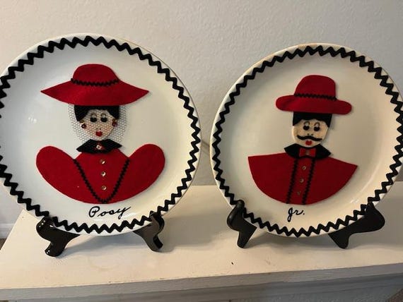Folk Art Felt Plates Art Deco