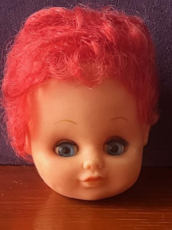 Furga 1960s Doll Head Red Hair Blue Eyes