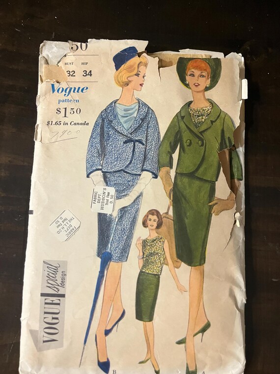 Vogue Circa 1950s Two Piece Suit Dress Previously Loved