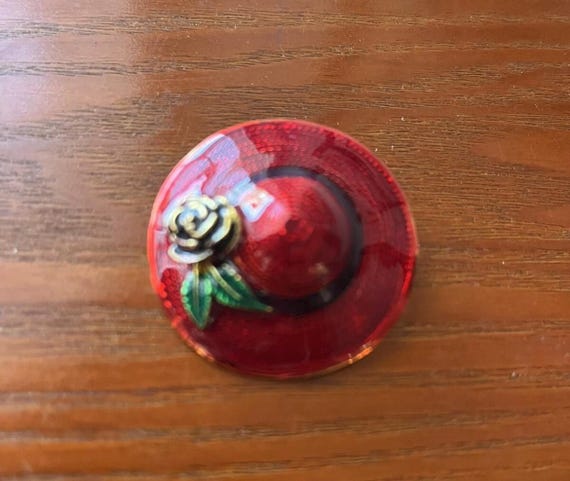 Red Hat Society Pin 1990s Brooch Pin