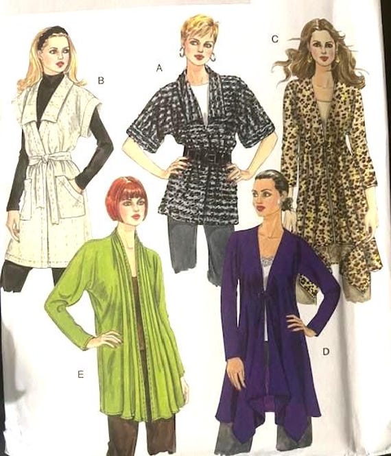 Butterick 2008 Uncut Cardigan Patterns B5251 Pattern Designed for Extra Small / Small & Medium