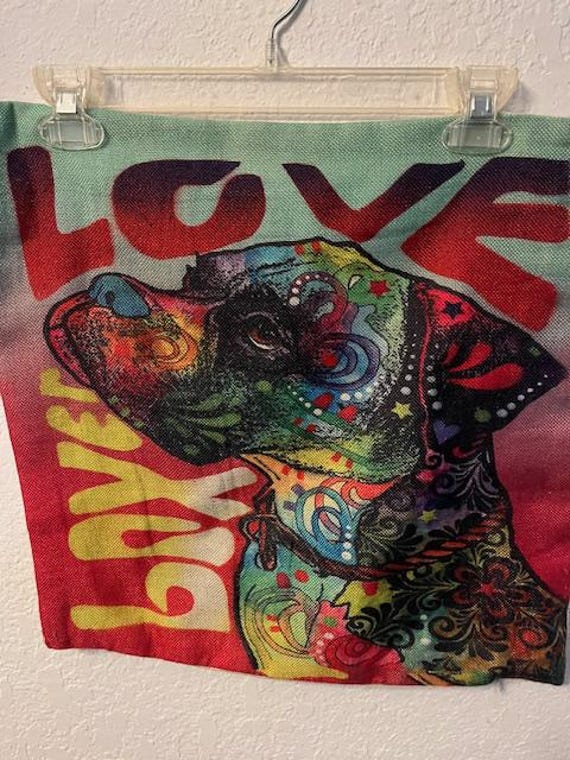 Psychedelic Dog Abstract Love Pillow Case 17 inches by 17 nches
