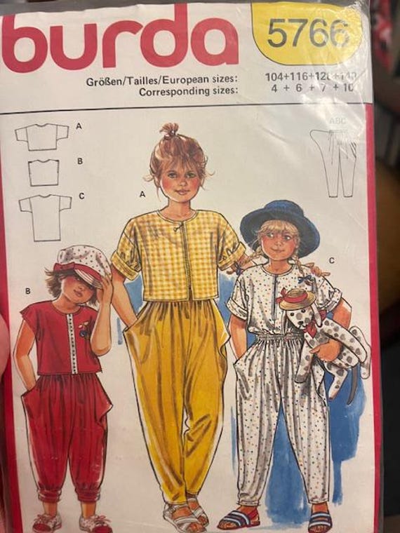 Vintage 1980s Girl Vintage Sewing Patterns Burds 5766