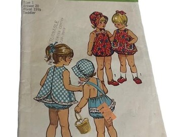 Simplicity 9994 Baby Clothes Toddler Clothes 1970s Vintage Baby Play Clothes