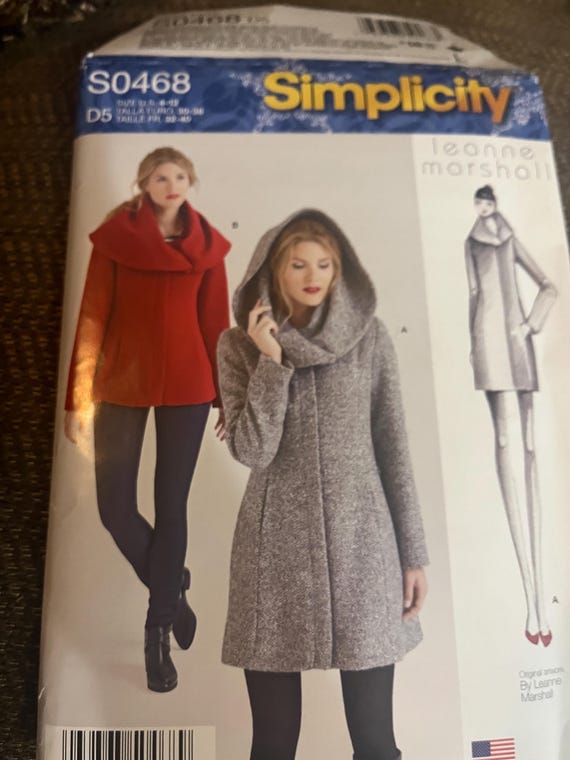 Simplicity Leanne Marshall Uncut Coat Jacket Size U.S. 4 - 12