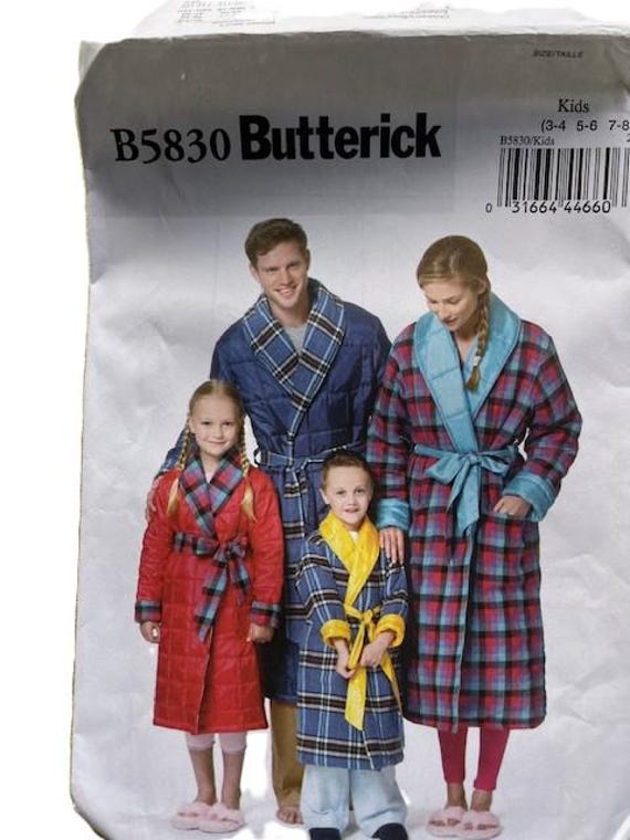 Butterick B5830 Bathrobe Patterns Family Pack Uncut